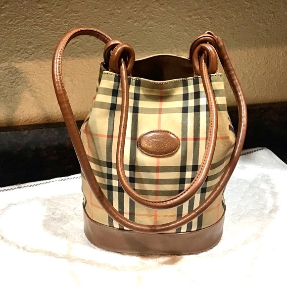 Burberry Handbags - Burberry Haymarket 2 Way Canvas Leather Bag